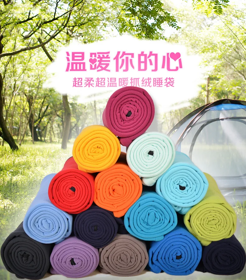 1 Side Fleece Ultra-light Portable Car Camping Travel Hotel Outdoor Indoor Sleeping Bag Liner  Ultralight Camping Cushion Mat