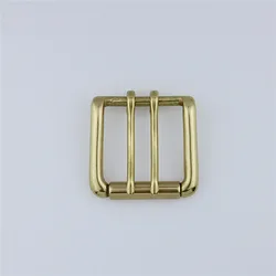 Solid Brass Roller Belt Buckle for Men Leather Craft Hardware Double Pins BOR Finish 38mm Accessories
