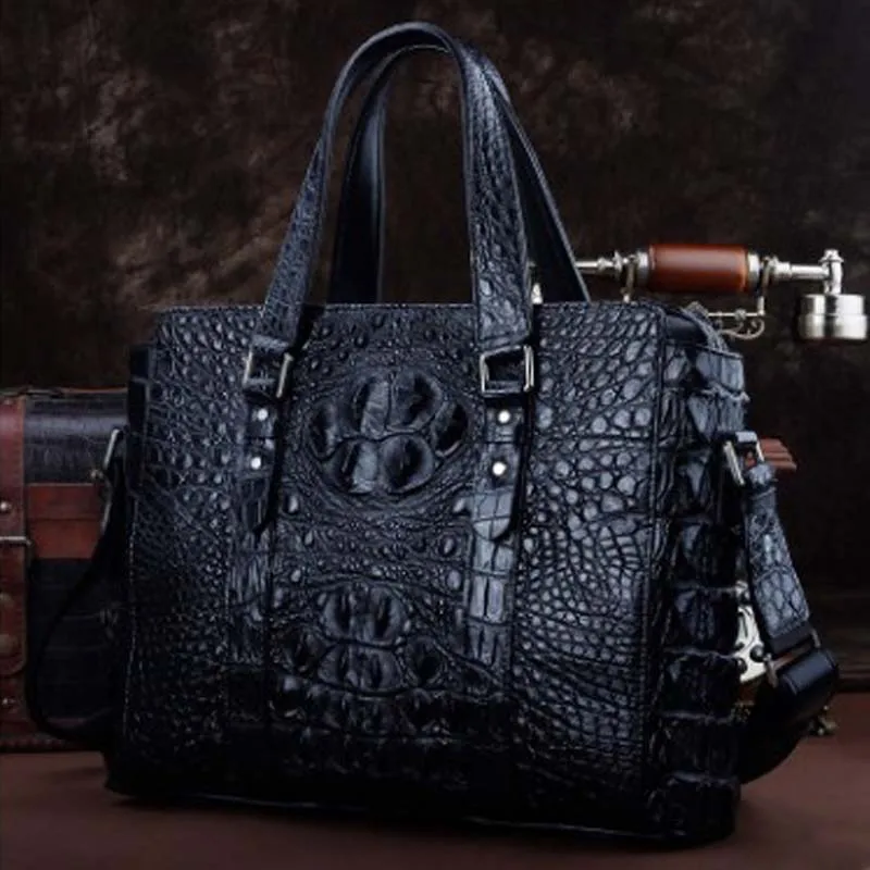 ourui New crocodile leather selling  true  crocodile  male  men briefcase  business  men bag men crocodile  handbag