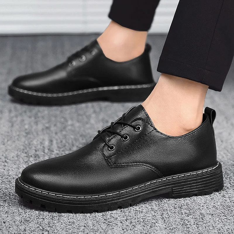 Men Leather Loafers Shoes lace up Male Breathable fashion Comfortable outdoor Casual Shoes Soft Leather Boat Zapatos