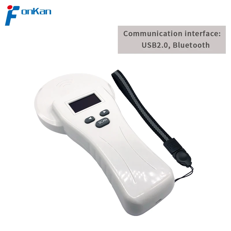 FONKAN LF 134.2Khz Animal Tag Reader Card Reader Collector FDXA/B Handheld Reading  with Storage USB2.0 Bluetooth