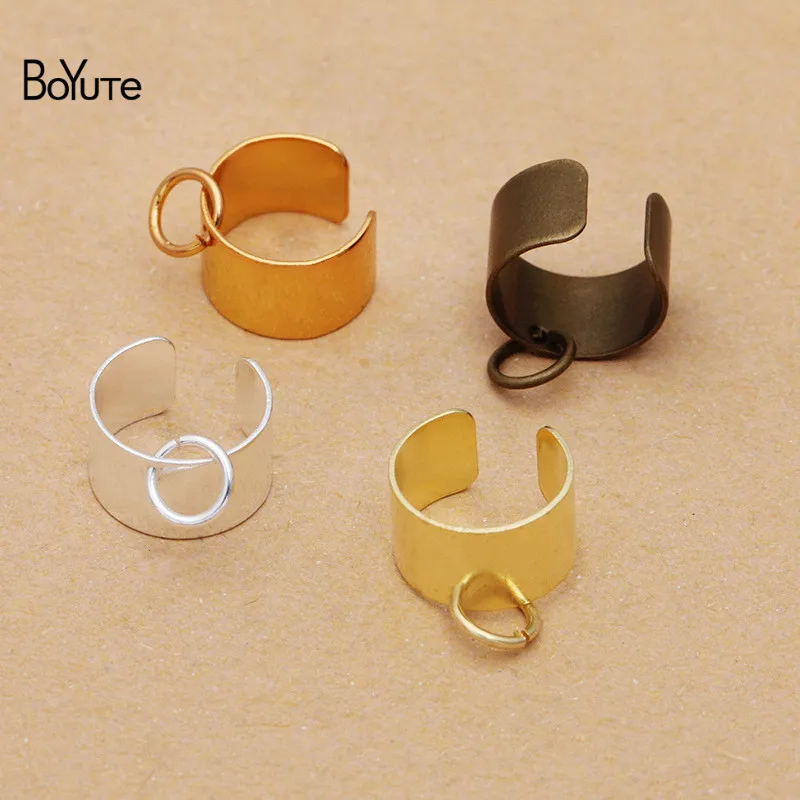 BoYuTe (100 Pieces/Lot) 10*6MM Metal Brass Ear Cuff Earrings Jewelry Ear Cuff with Loops Wholesale