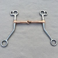 Equipo de brocas para caballos, vástago largo, boca de cobre, entrenamiento de acero inoxidable, broca occidental, 5 pulgadas, 14cm