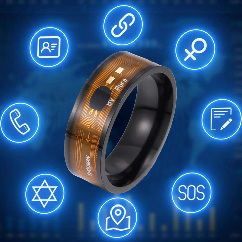 Multifuncional impermeável aço inoxidável NFC Smart Ring, Multifuncional Phone Jewelry, Presente para Android