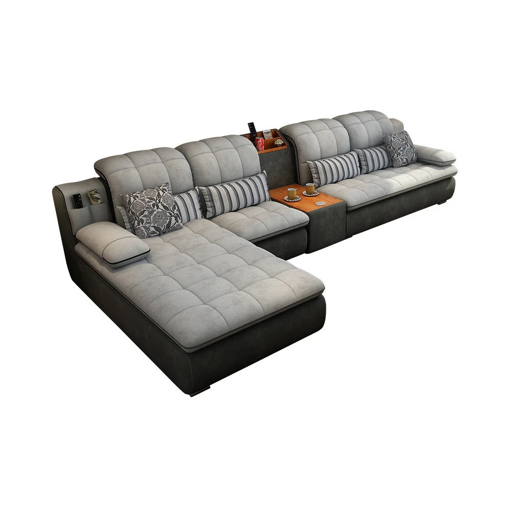 

velvet fabric sectional sofa Living Room Sofa set furniture alon cup holder couch puff asiento muebles de sala canape sofa cama