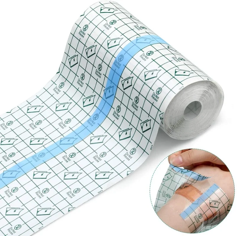 Transparent Stretch Adhesive Bandage Waterproof Bandage Clear Adhesive Bandages Dressing Tape for Tattoos (15cm*5m)