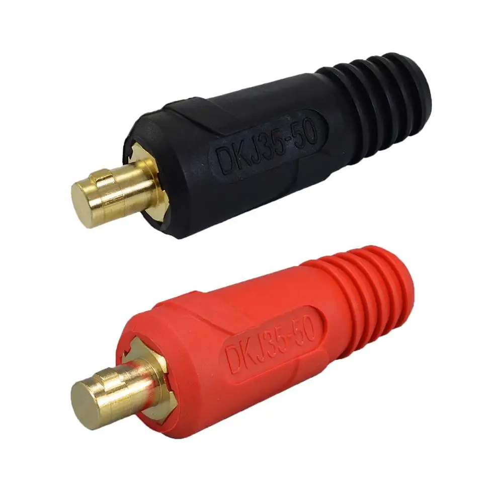 TIG Welding Cable Panel Connector-Plug DKJ35-50 315Amp Dinse Quick Fitting Red and Black Color 2pcs