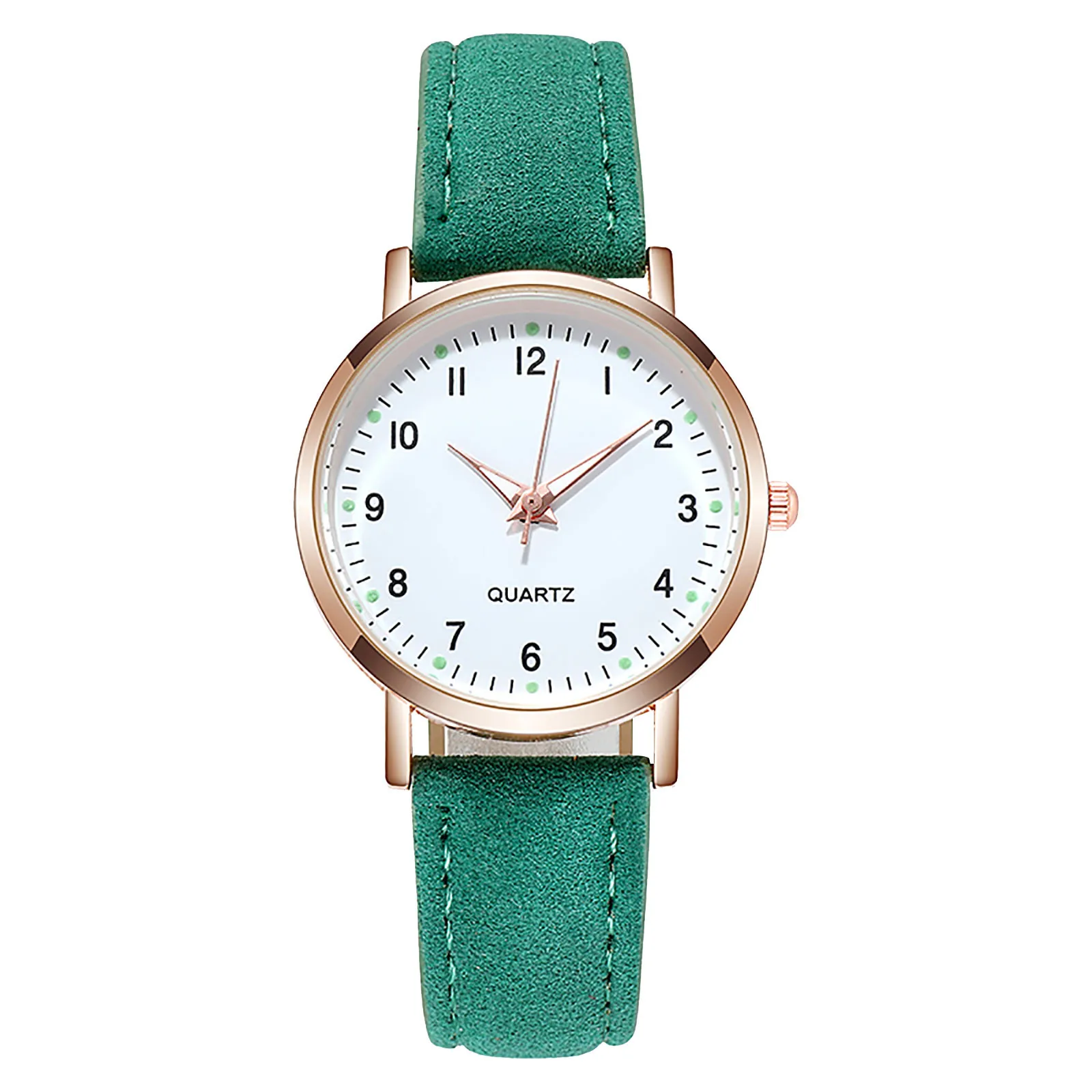 Reloj luminoso para mujer, reloj de pulsera de cuarzo pequeño, informal, verde, rosa y rojo, envío directo