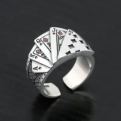 Punk Poker Rings for Women Men Funny Goth Hip Hop Fashion  Couple Gift Jewelry