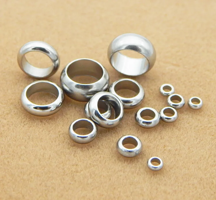 50pcs Stainless Steel Crimp End Beads Dia 2/3/4/5/6/8mm Round Stopper Spacer Beads For DIY Necklace Jewelry Making Supplies