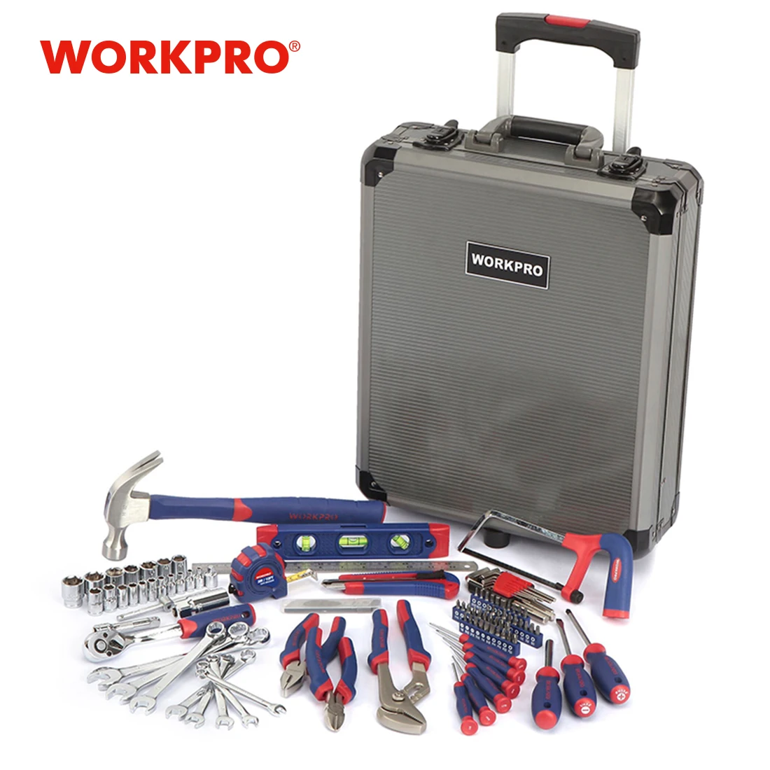 WORKPRO 111-Bộ Xe Đẩy Ốp Lưng Bộ Dụng Cụ Nhôm Hộp Nhà Bộ Dụng Cụ