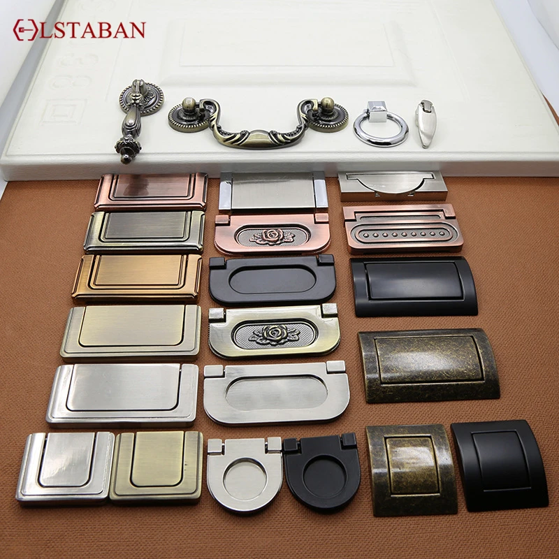 

European Antique Zinc Alloy Green Bronze Wardrobe Door Drawer Cupboard Wine Cabinet Knob Furniture Door Handle