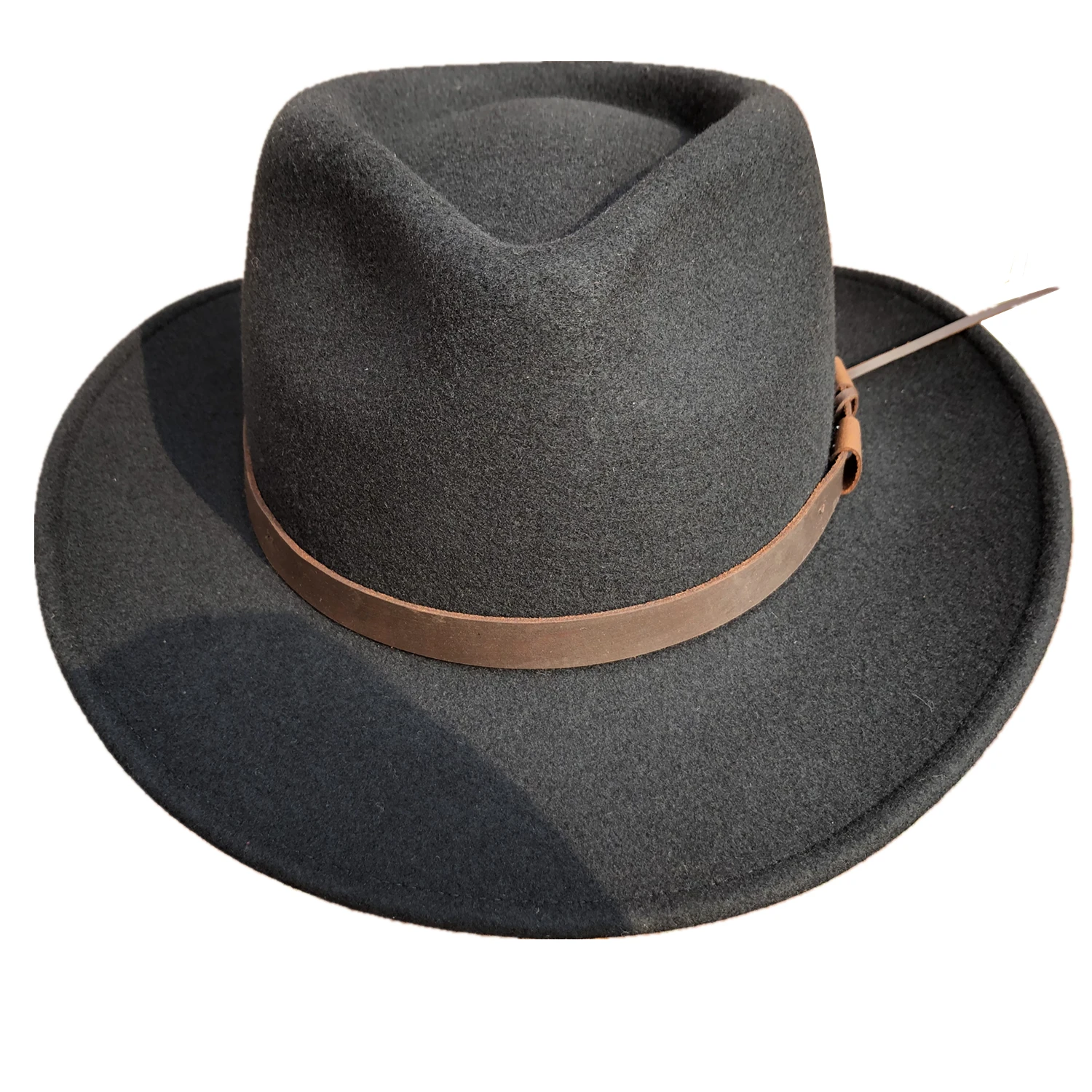 Black Crushable Packable  Fedora Western Outback Cowboy  Hat For Men