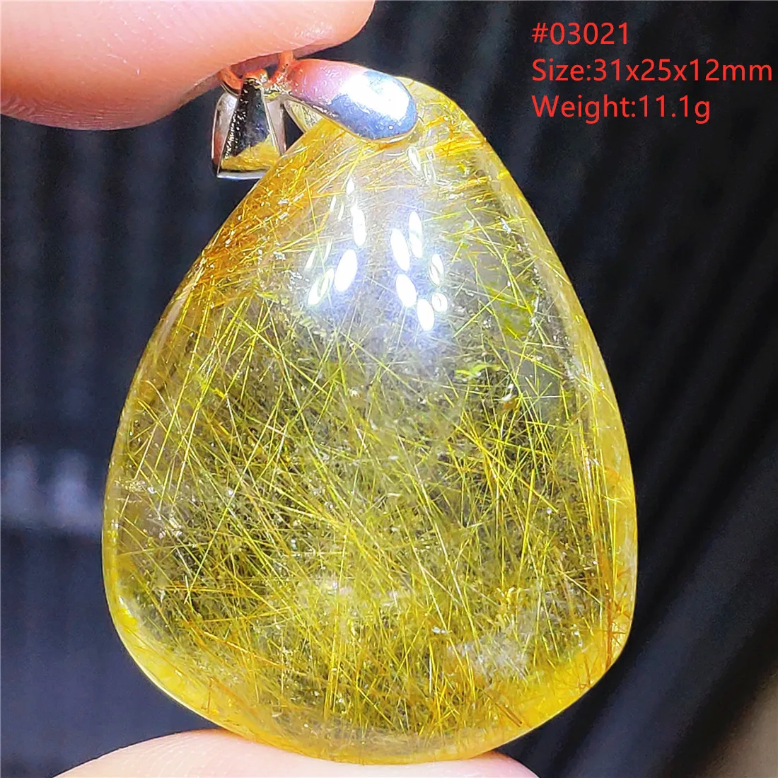 Genuine Natural Gold Rutilated Quartz Water Drop Pendant Gemstone Brazil Necklace Waelthy Stone Women Men Jewelry Brazil AAAAAA