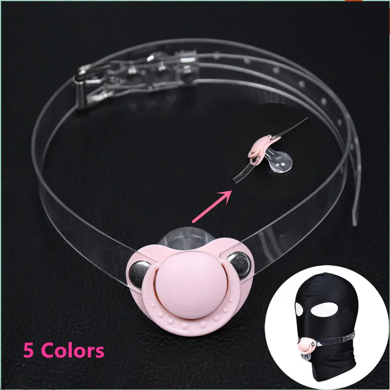 Adult Baby Pacifier Open Mouth Nipple Ball Gag ABDL Daddy\'s Girl Pacifier With Harness Belts BDSM Bondage Restraint Mouth Gags