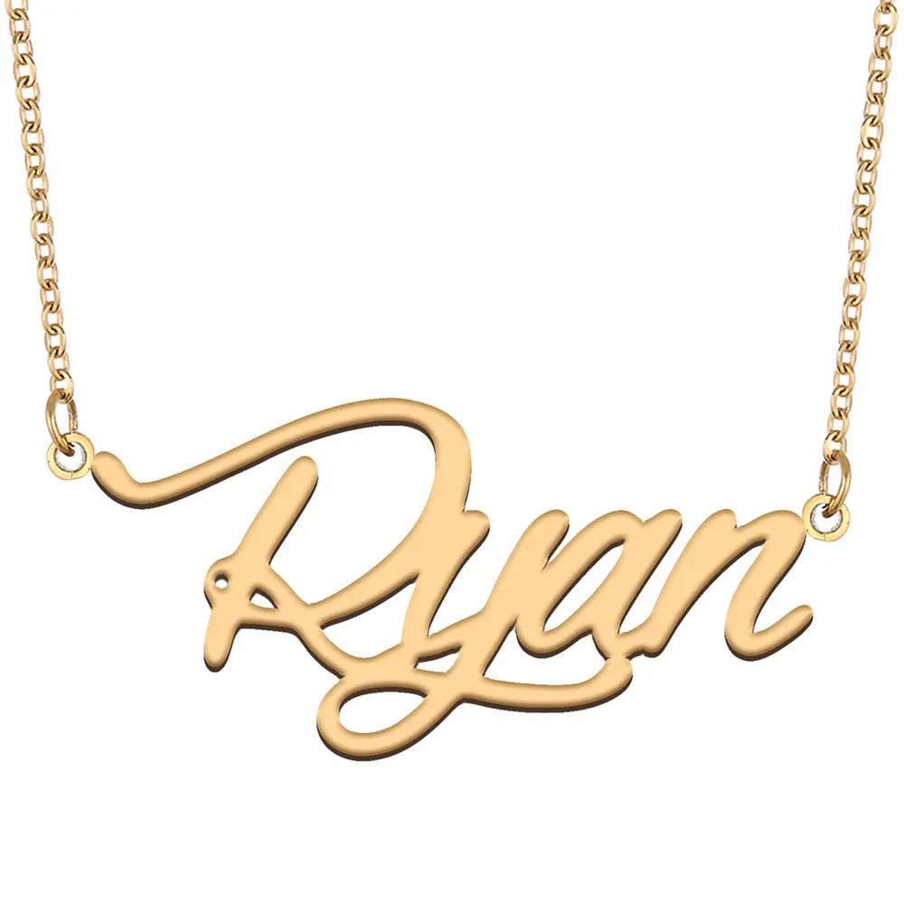 

Ryan Name Necklace for Women Personalized Stainless Steel Jewelry Gold Plated Nameplate Pendant Femme Mother Girlfriend Gift