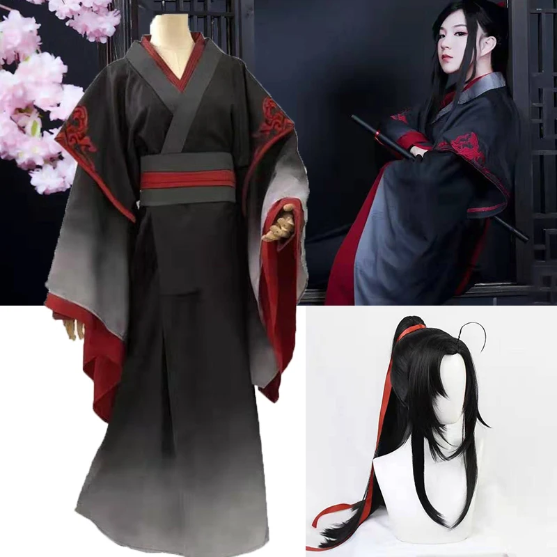 

Mo Dao Zu Shi Wei Wuxian Wei Ying Cosplay Costume For Men Mo Dao Zu Shi Wei Wuxian Simplified Version Halloween wig shoes