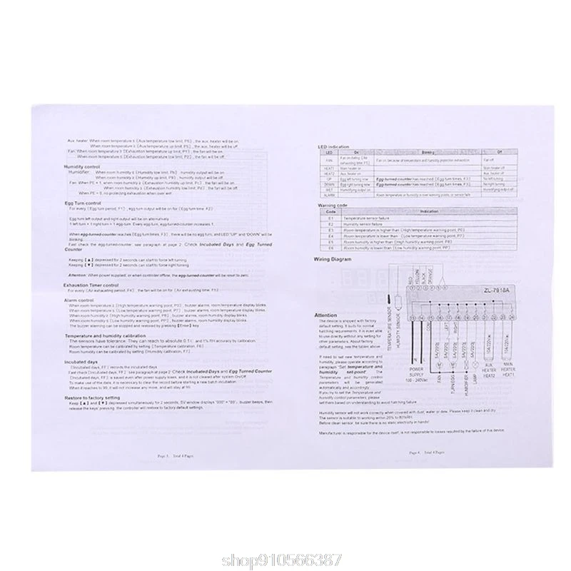 ZL-7918A Multifunction Automatic Incubator 100-240V LCD Temperature Humidity Control 18 Thermostat N19 20 Dropshipping