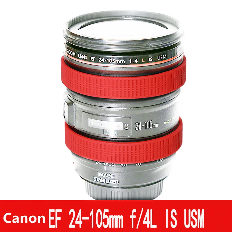 Silicone Focus Ring + Zoom Ring Rubber Band Protector for Canon EF 24-105mm f/4L IS USM