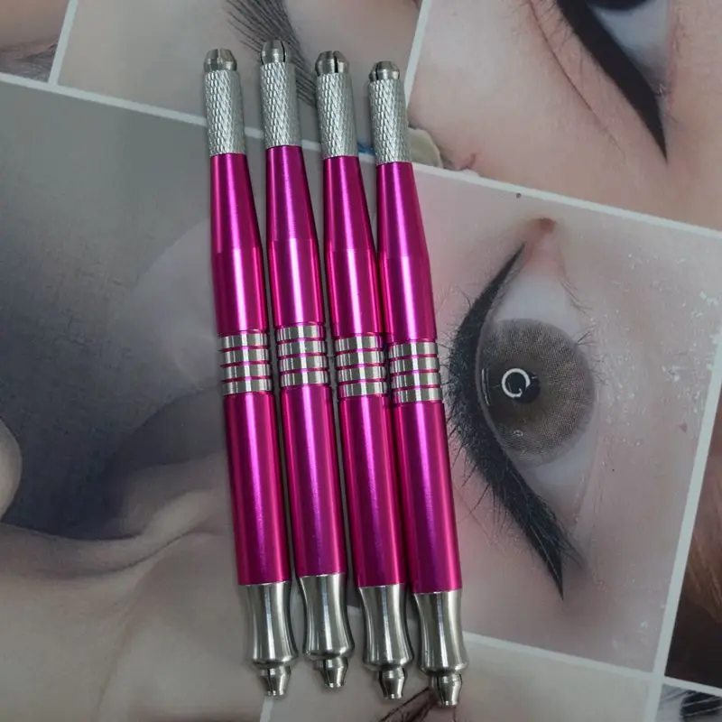 Manual Tattoo Pen Double Port Tattoo Pen Eyebrow  Microblading Permanent makeup Eyebrow Tools 2 usage For Flat or Round Needles