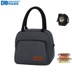 DENUONISS Spot Thermal Lunch Bag for Men Women Fashion Tote Aluminum Foil Insulation Shoulder Bag Waterproof Picnic Bag