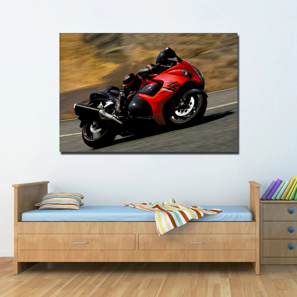 Suzuki Hayabusa Super Motorbike Poster DIY Frame Canvas Painting Wall Art Pictures Print For Living Room Home Decor