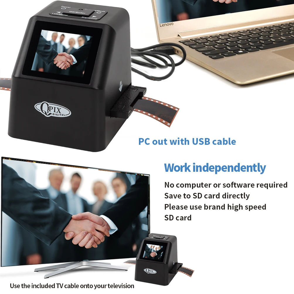 Scanner Per Pellicole E Diapositive 22MP | Converti Negativi 35mm, 126, 110 E Super 8 In JPEG Con Display LCD 5" E 16GB Integrati