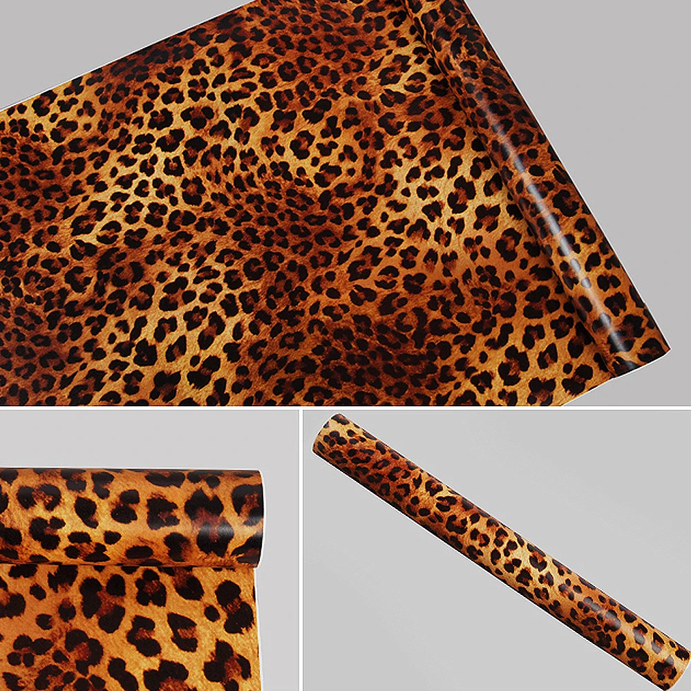 10M Sexy Leopard Print Wallpaper Self-Adhesive Removable PVC Wall Sticker Shelf Drawer Liner Furniture Renovation Contact Paper