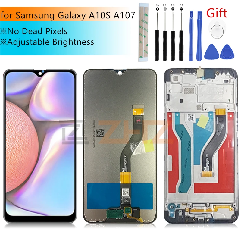 

ЖК-дисплей для Samsung Galaxy A10s 2019 A107, сенсорный экран с цифровым преобразователем в сборе, детали для замены и ремонта с подарком