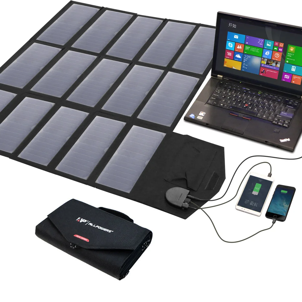 ALLPOWERS ładowarka solarna 18V 100W składany Panel słoneczny przenośna ładowarka solarna do telefonu Laptop Power Station Camping