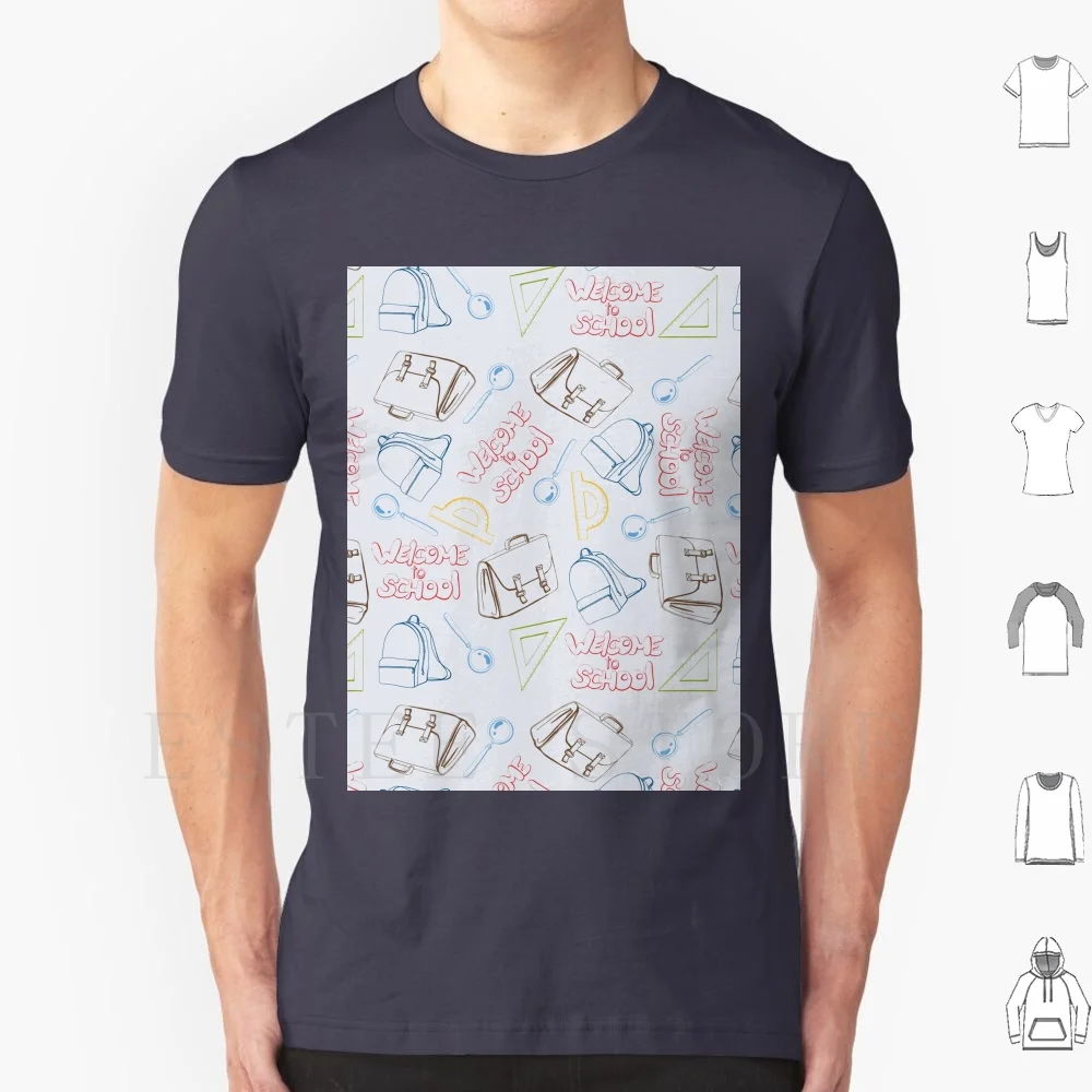 School Collection. Print With School Supplies T Shirt Men Cotton 6xl Back To School School Once Upon A Time School Time Study