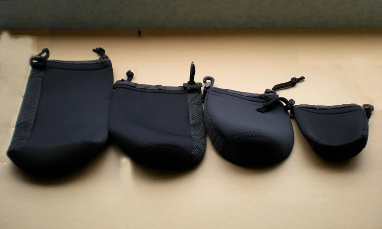 حافظة عدسات الكاميرا S M L XL مقاومة للماء من النيوبرين الماتين الناعم لعدسة Canon Nikon Sony Fujifilm وما إلى ذلك.