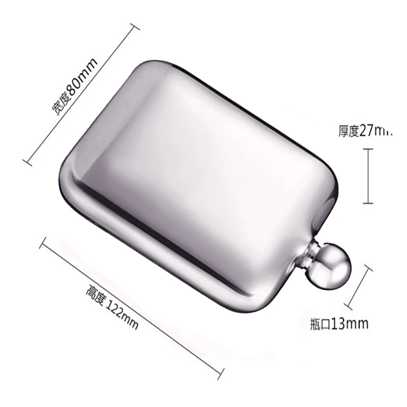 

1PC Quality Hip Flask 6oz Portable Stainless Steel 304 Whisky Flask Metal Wine Pot Pocket Alcohol Bottle Metal Whiskey Flask