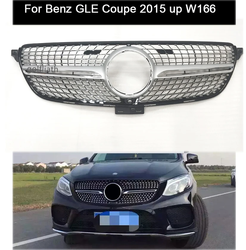 GOLFLIATH diamond grille Suitbale for Mercedes Benz GLE coupe W166 2015 2016 2017 front mesh front grille GLE coupe