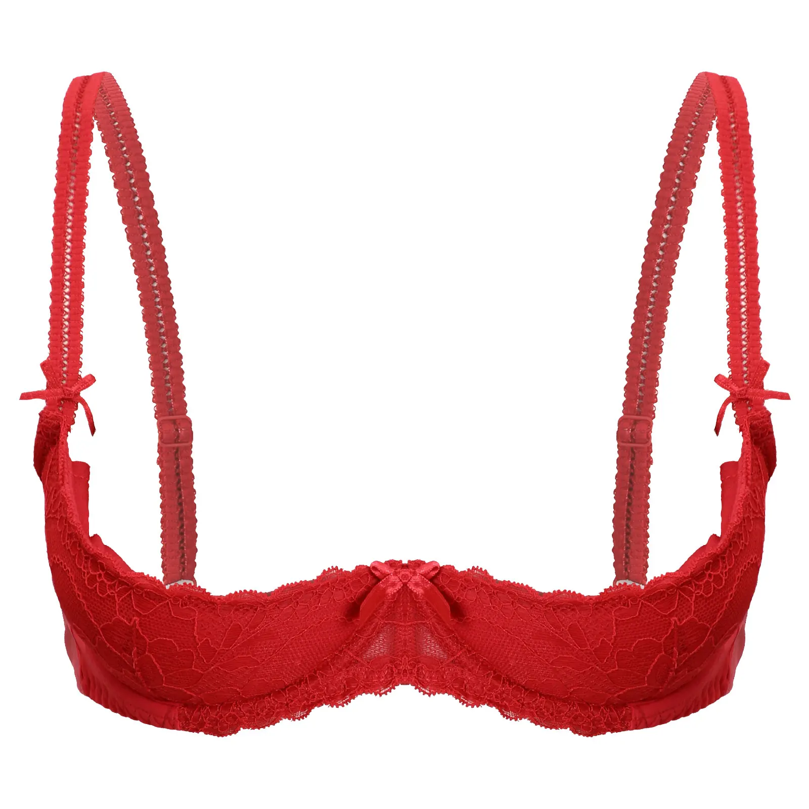 Vrouwen Kanten Ondergoed Sexy Half Cup Beha Tepel Bh Tops Push Up Beugel Kanten Beha Lingerie Verstelbare Riem brasserie