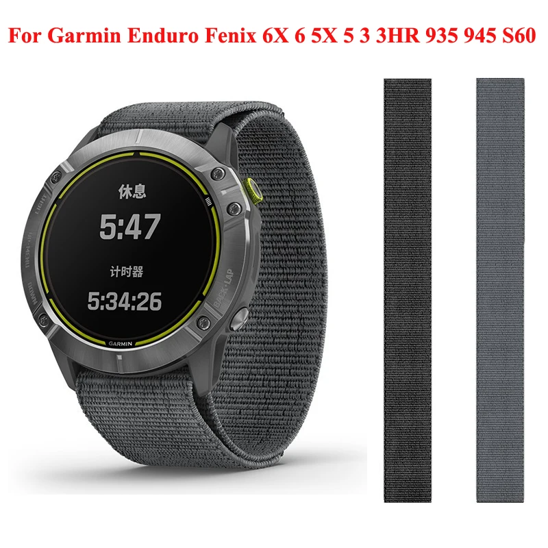 

26 22mm Knitted Nylon Watchband for Garmin Enduro Fenix 6X Pro Fenix 5X 3 3HR Descent MK1 Fenix 6 5 935 945 S60 Wirstband Straps