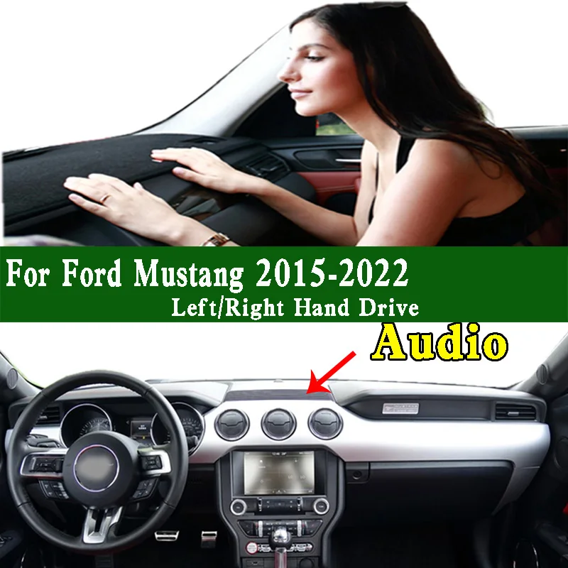 For Ford Mustang Bullitt GT350 GT500 2012-2022 Dashmat Dashboard Cover Instrument Panel Protective Pad Anti-Dirt Proof Dash Mat