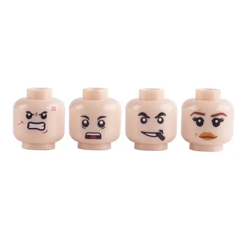 MOC सिटी बिल्डिंग ब्लॉक्स मिनीफिग्स हेड फेशियल एक्सप्रेशन पार्ट्स हैलोवीन खोपड़ी भूत WW2 सैन्य सैनिक DIY इमोटिकॉन बच्चों के लिए 8 best sales लेगो सिर - №2