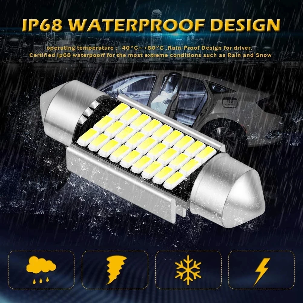 6 pcs C5W C10W LED Bulb 31 36mm 39mm 41 Interior Reading Light Festoon Auto Dome License Plate Luggage Trunk Lamp