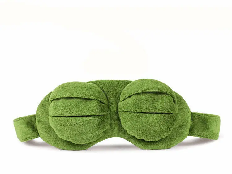 New arrival  Fashion Kawaii Travel Sleep Eye Mask 3D Sad Frog Padded Shade Cover Sleeping Closed/Open Eye Funny Mask Adult/Kids