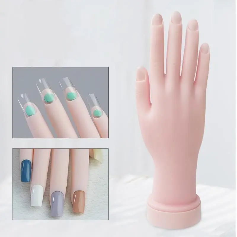 Nail Art Training Hand Model Flexible Movable Fake Mannequin Hand Manicure Practice Tool