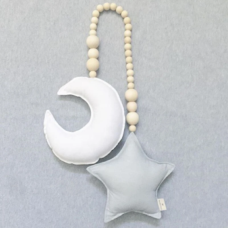 ไม้Nordic Moon Star Ringingเด็กตกแต่งหมอนลูกปัดของเล่นเด็กห้องนอนเด็กตกแต่งProps