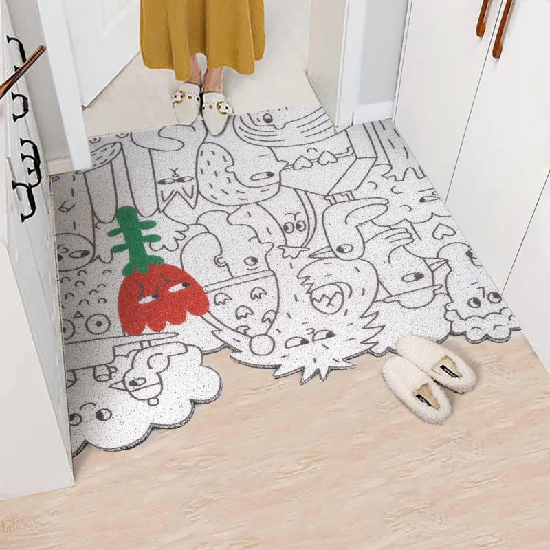 Simple Cartoon Home Doormat Entrance Door Mat Carpet Living Room Mat Kitchen Mat Bath Mat Custom Shape Can Be Cut PVC Mat Carpet