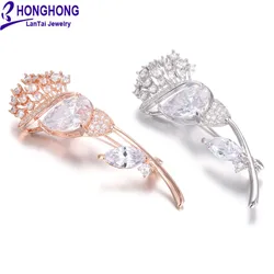 Women’s Floral 3A Zircon Brooch High Quality Floral Brooch Accessories Fashion Jewelry