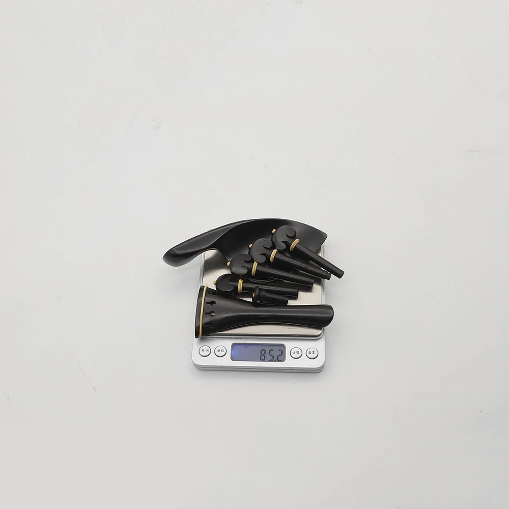 Ebenholz 4/4 Violine Zubehör Set String Tuning Peg/Saitenhalter/Kinn Rest/Schwanz Nagel Hochwertige Geige Musikinstrument Teile – Detail 7