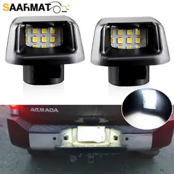 2x White 18SMD LED Car Number License Plate Lights for Nissan Navara D40 Frontier Armada Titan Xterra Suzuki Equator