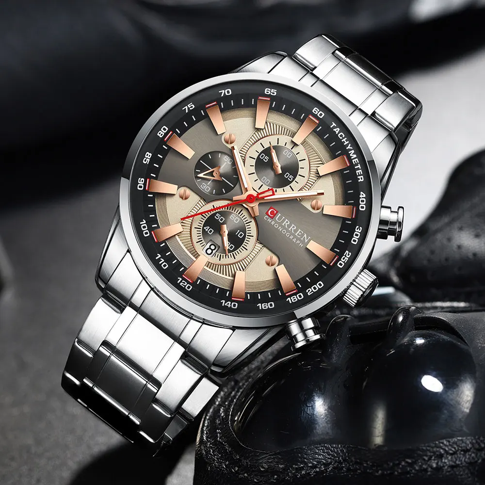 CURREN Neue Herren Uhren Quarz Business Wasserdichte Uhr Mann Uhren Top Marke Luxus Armbanduhr Männer Chronograph Reloj Hombre – Detail 17