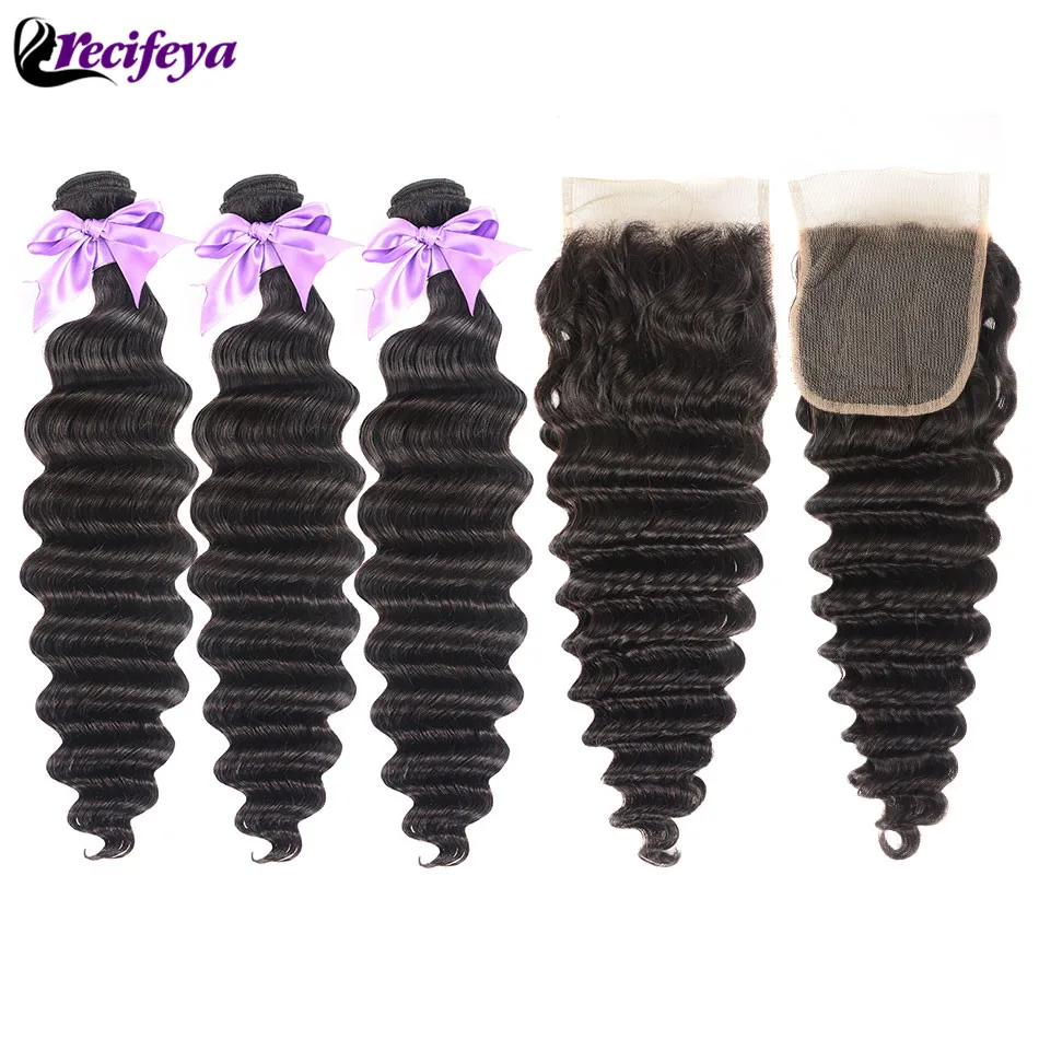 Mèches péruviennes Remy Loose Deep avec Closure HD 5x5, 100% cheveux naturels avec Frontal Transparent