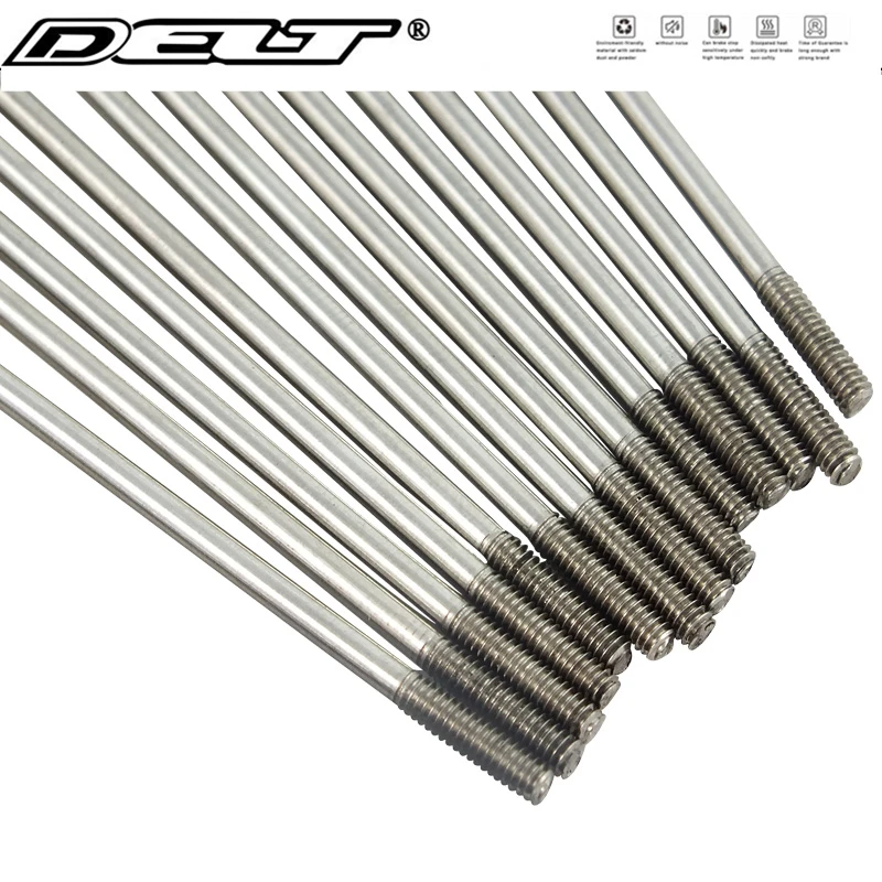 DELT 5 Pcs 14G(2.0mm) Bicycle Spoke, 236/246/248/250/255/258/259/261/263/298MM Bike Nipples End Cap Tip 304 Stainless Steel Part