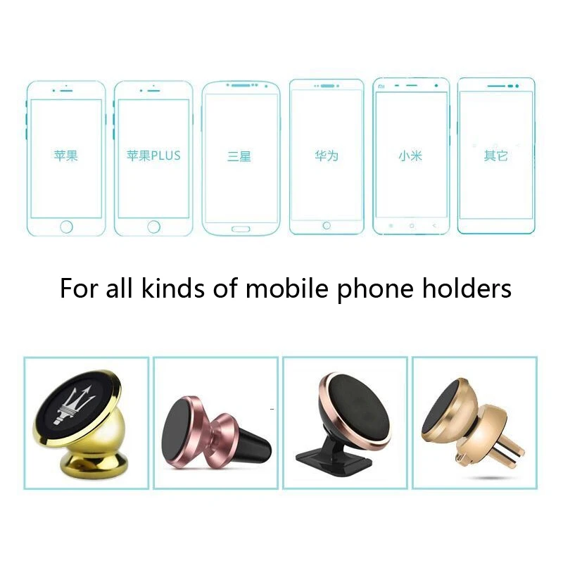 3pcs 35mm Laser pattern Metal Plate disk iron sheet for Magnet Mobile Phone Holder iron Plate Sticker For Car Phone Holder